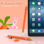 LOVE MEI เคสซิลิโคนป้องกันสำหรับปากกา Stylus รูปแครอท Apple Pencil 1, สำหรับ Apple Pencil 1