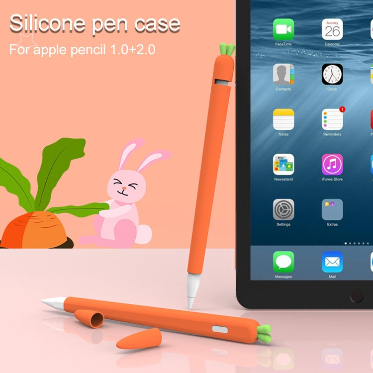 LOVE MEI เคสซิลิโคนป้องกันสำหรับปากกา Stylus รูปแครอท Apple Pencil 1, สำหรับ Apple Pencil 1