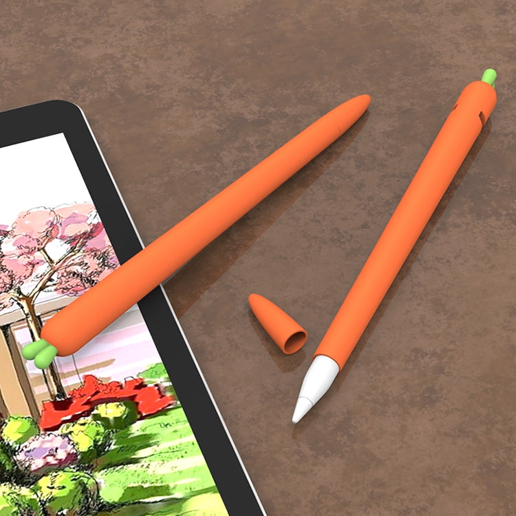 LOVE MEI เคสซิลิโคนป้องกันสำหรับปากกา Stylus รูปแครอท Apple Pencil 1, สำหรับ Apple Pencil 1