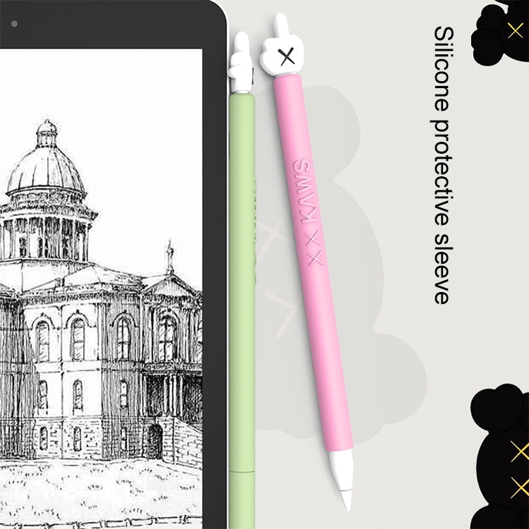 LOVE MEI เคสซิลิโคนป้องกันสำหรับปากกา Stylus รูปนิ้วกลาง Apple Pencil 2, สำหรับ Apple Pencil 2