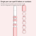 LOVE MEI เคสซิลิโคนป้องกันสำหรับปากกา Stylus ลายตัวเลขและตัวอักษร Apple Pencil 1, สำหรับ Apple Pencil 1