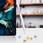 LOVE MEI เคสซิลิโคนป้องกันสำหรับปากกา Stylus ลายตัวเลขและตัวอักษร Apple Pencil 1, สำหรับ Apple Pencil 1