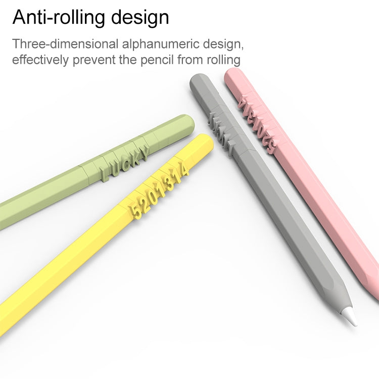 LOVE MEI เคสซิลิโคนป้องกันสำหรับปากกา Stylus ลายตัวเลขและตัวอักษร Apple Pencil 2, สำหรับ Apple Pencil 2