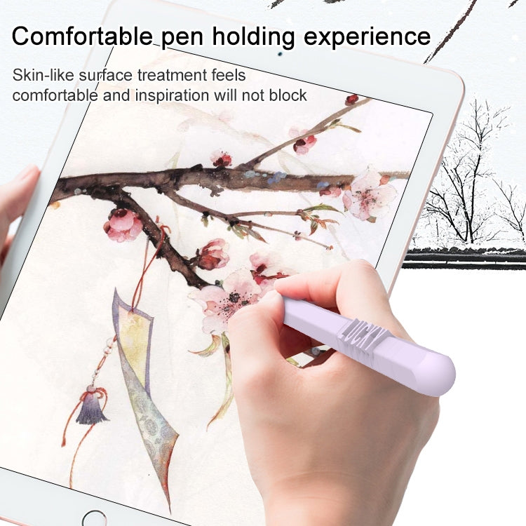 LOVE MEI เคสซิลิโคนป้องกันสำหรับปากกา Stylus ลายตัวเลขและตัวอักษร Apple Pencil 2, สำหรับ Apple Pencil 2