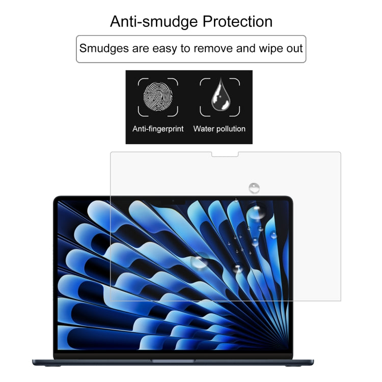 ฟิล์มกระจกนิรภัยแข็ง 9H หนา 0.26 มม. ป้องกันการระเบิด สำหรับ MacBook Air 15.3 นิ้ว A2941 2023 / MacBook Air 15 M3 2024 A3114 (1 ชิ้น)