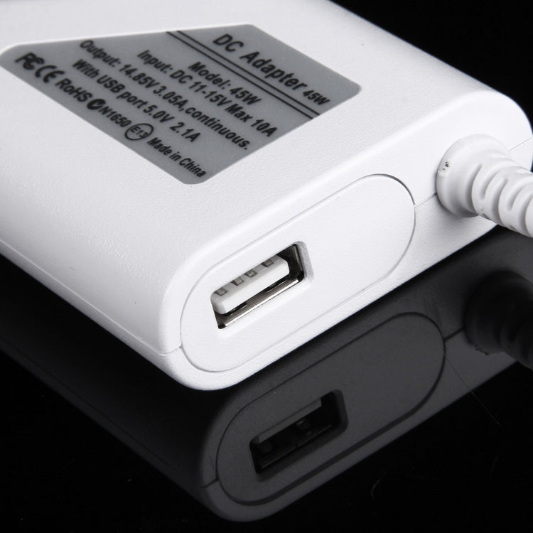 ที่ชาร์จในรถยนต์ MagSafe 2 แบบ 5 ขา T Style 45W 14.85V 3.05A พร้อมพอร์ต USB 1 ช่อง สำหรับ Apple MacBook รุ่น A1466 / A1436 / A1465 / A1435 / MD224 / MD231 / MD761 / MD711, ความยาว 1.7 เมตร, 45W 14.85V 3.05A