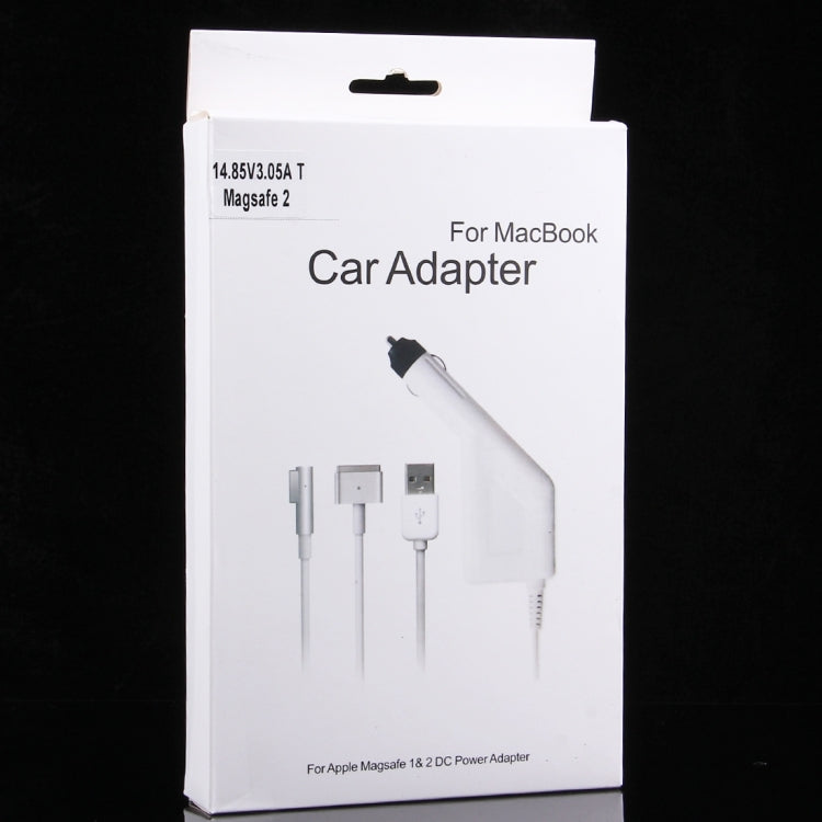 ที่ชาร์จในรถยนต์ MagSafe 2 แบบ 5 ขา T Style 45W 14.85V 3.05A พร้อมพอร์ต USB 1 ช่อง สำหรับ Apple MacBook รุ่น A1466 / A1436 / A1465 / A1435 / MD224 / MD231 / MD761 / MD711, ความยาว 1.7 เมตร, 45W 14.85V 3.05A