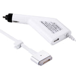 ที่ชาร์จในรถยนต์ MagSafe 2 แบบ 5 ขา T Style 60W 16.5V 3.65A พร้อมพอร์ต USB 1 ช่อง สำหรับ Apple MacBook รุ่น A1465 / A1502 / A1435 / MD212 / MD2123 / MD662, ความยาว 1.7 เมตร