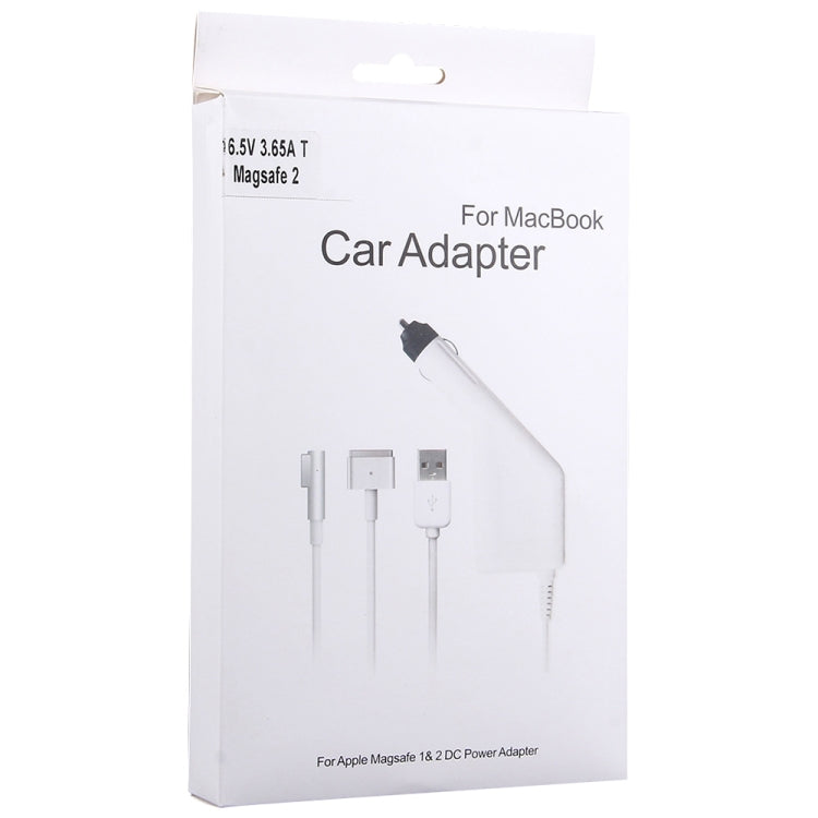 ที่ชาร์จในรถยนต์ MagSafe 2 แบบ 5 ขา T Style 60W 16.5V 3.65A พร้อมพอร์ต USB 1 ช่อง สำหรับ Apple MacBook รุ่น A1465 / A1502 / A1435 / MD212 / MD2123 / MD662, ความยาว 1.7 เมตร