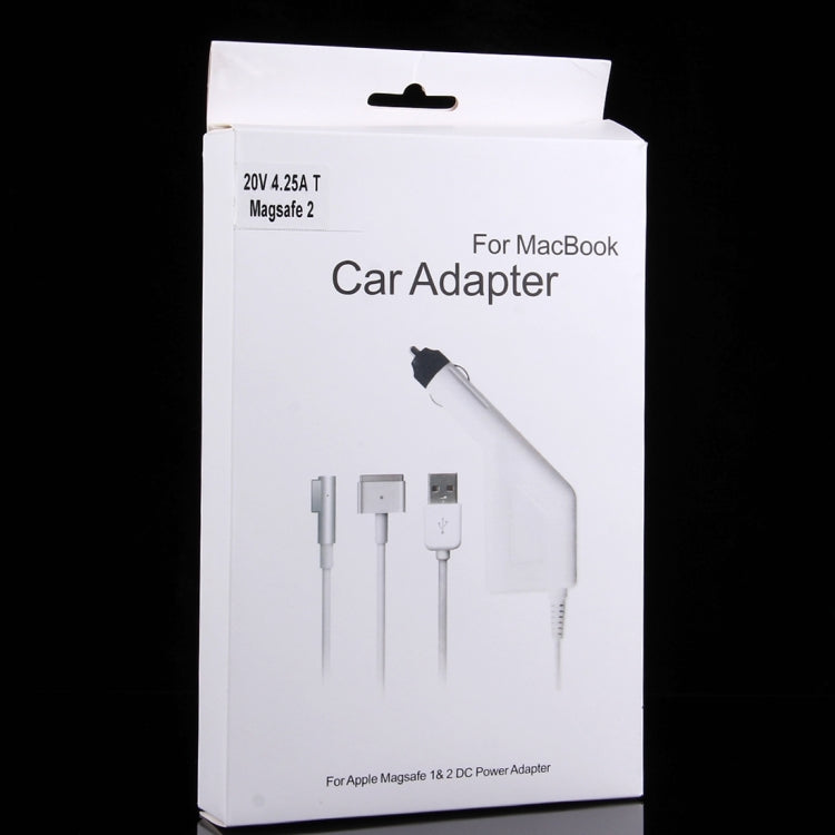 ที่ชาร์จรถยนต์ MagSafe 2 แบบ T 5 พิน 85W 20V 4.25A พร้อมพอร์ต USB 1 ช่อง สำหรับ Apple Macbook A1398 / A1424 / MC975 / MC976 / ME664 / ME665, ความยาว: 1.7 ม., 85W 20V 4.25A