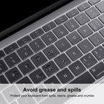 ENKAY แผ่นป้องกันคีย์บอร์ด TPU สำหรับ MacBook 12 นิ้ว ปี 2015 (A1534) / MacBook Pro 13.3 นิ้ว ไม่มี Touch Bar (A1708) รุ่นยุโรป