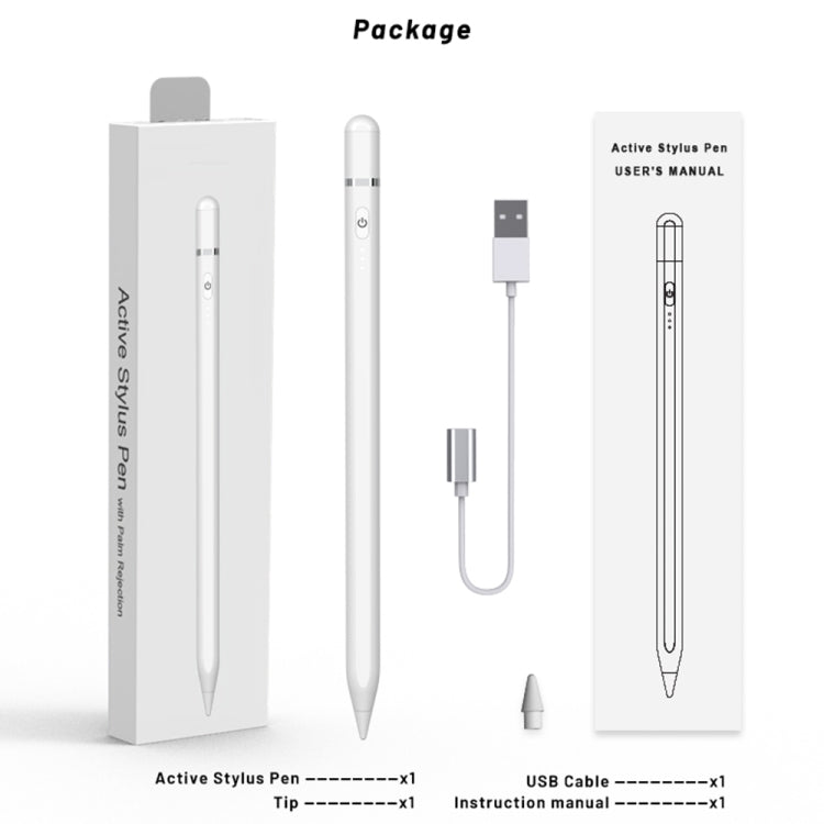 ปากกาสไตลัสแบบสัมผัสเชิงรุก P7-LS พร้อมฟังก์ชันป้องกันฝ่ามือสำหรับ iPad รุ่นหลังปี 2018, P7-LS