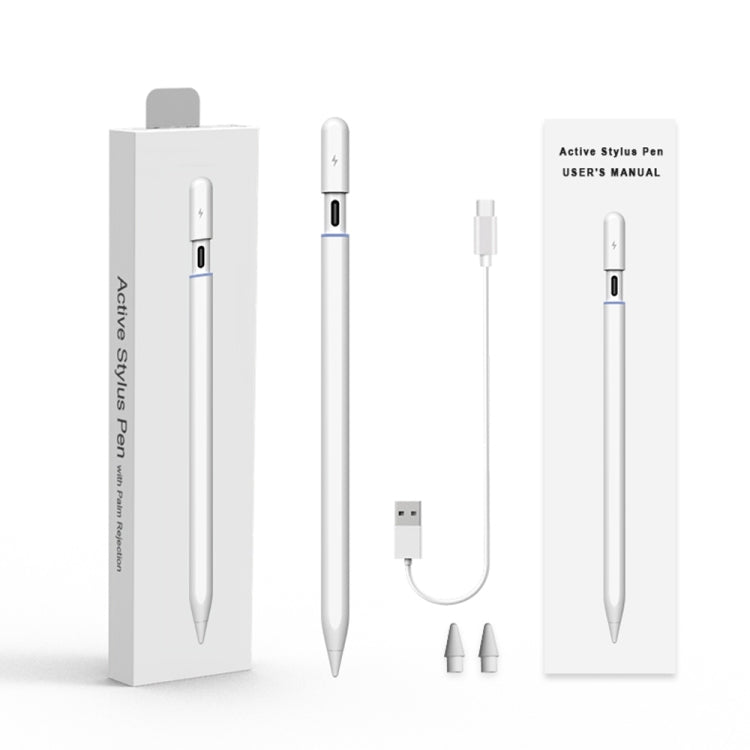 ปากกาสไตลัสแบบสัมผัสเชิงรุก P8 พร้อมฟังก์ชันป้องกันฝ่ามือสำหรับ iPad รุ่นหลังปี 2018, P8
