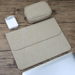 กระเป๋าในหนังด้านแมตต์แนวนอน 2-in-1 พร้อมกระเป๋าใส่สายชาร์จสำหรับ MacBook Air 13.3 นิ้ว A1466 (2012 - 2017) / A1369 (2010 - 2012), MacBook Air 13.3 นิ้ว A1466 (2012 - 2017) / A1369 (2010 - 2012)