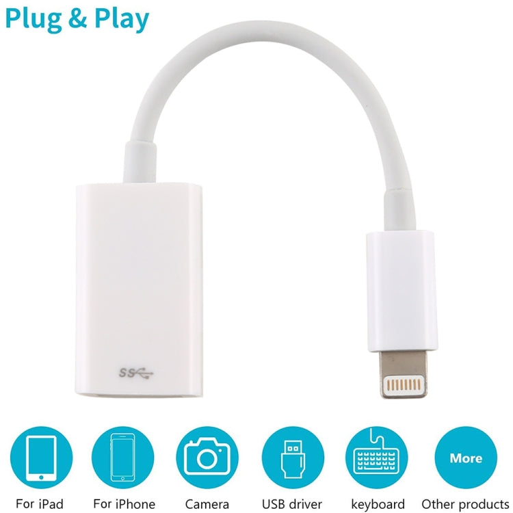 NK102 อะแดปเตอร์กล้อง 8 Pin ตัวผู้ เป็นพอร์ต USB ตัวเมียเดี่ยว, รองรับระบบ iOS 13.0 ขึ้นไป