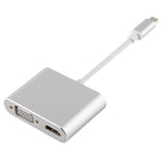 อะแดปเตอร์มัลติฟังก์ชัน 4 in 1 USB / Type-C เป็น 4K HDMI + VGA + USB 3.0 อินเทอร์เฟซ