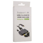 อะแดปเตอร์มัลติฟังก์ชัน 4 in 1 USB / Type-C เป็น 4K HDMI + VGA + USB 3.0 อินเทอร์เฟซ