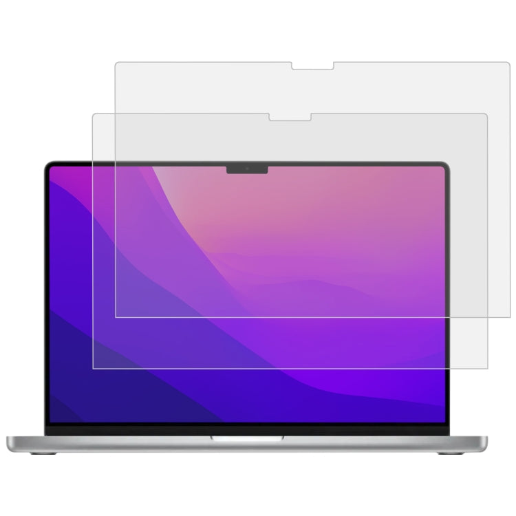ฟิล์มกระจกนิรภัยป้องกันการระเบิดหน้าจอแล็ปท็อป 9H 2 ชิ้น สำหรับ MacBook Pro 14.2 นิ้ว A2442/14 M5 2025 A3434/M5 2026, สำหรับ MacBook Pro 14.2 นิ้ว A2442/A2779/14 M5 2025 A3434/M5 2026
