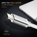 ตัวแปลง USB-C / Type-C 3.1 ตัวผู้เป็น DP ตัวเมีย HD, ความยาว: 12 ซม.