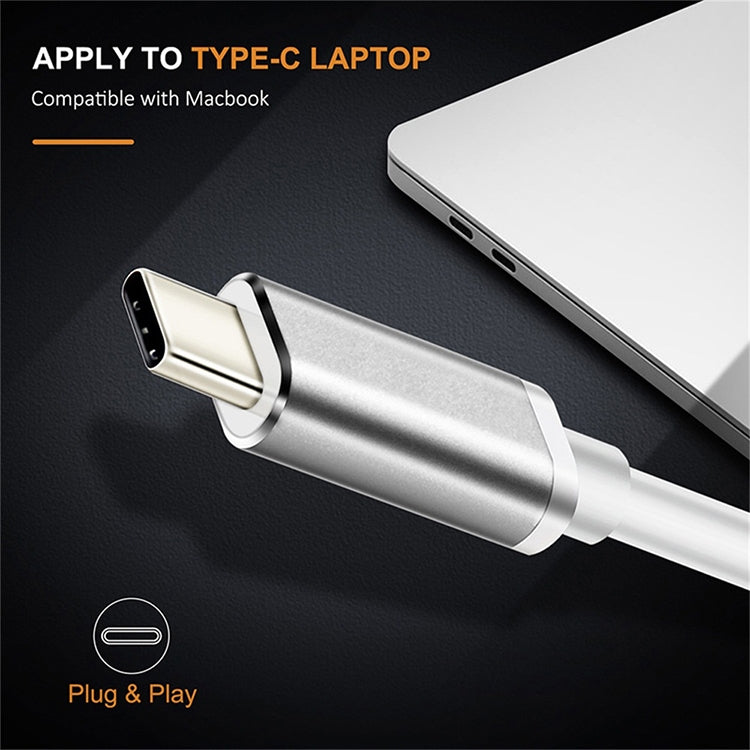 ตัวแปลง USB-C / Type-C 3.1 ตัวผู้เป็น DP ตัวเมีย HD, ความยาว: 12 ซม.