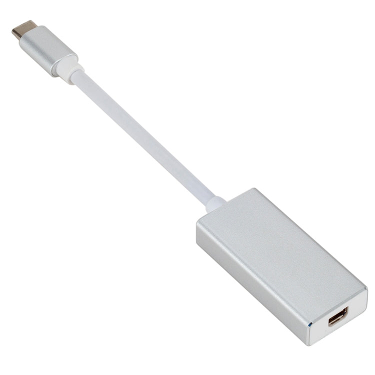 ตัวแปลง USB-C / Type-C 3.1 ตัวผู้เป็น Mini DP ตัวเมีย HD, ความยาว: 12 ซม., สีเงิน, สีทอง