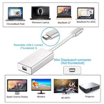 ตัวแปลง USB-C / Type-C 3.1 ตัวผู้เป็น Mini DP ตัวเมีย HD, ความยาว: 12 ซม., สีเงิน, สีทอง