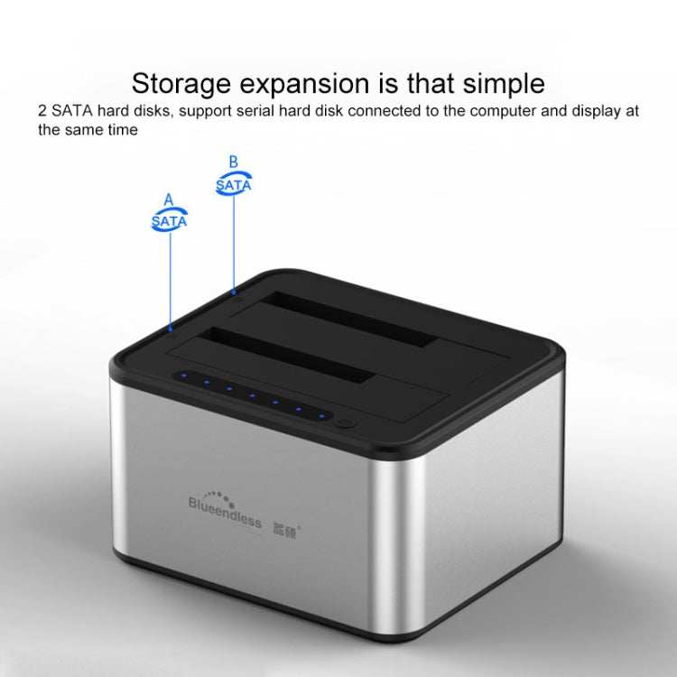 แท่นวางฮาร์ดไดรฟ์ Blueendless SATA USB 3.0 ขนาด 2.5 / 3.5 นิ้ว 2 ช่อง สำหรับคัดลอกออฟไลน์