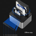 แท่นวางฮาร์ดไดรฟ์ Blueendless SATA USB 3.0 ขนาด 2.5 / 3.5 นิ้ว 2 ช่อง สำหรับคัดลอกออฟไลน์
