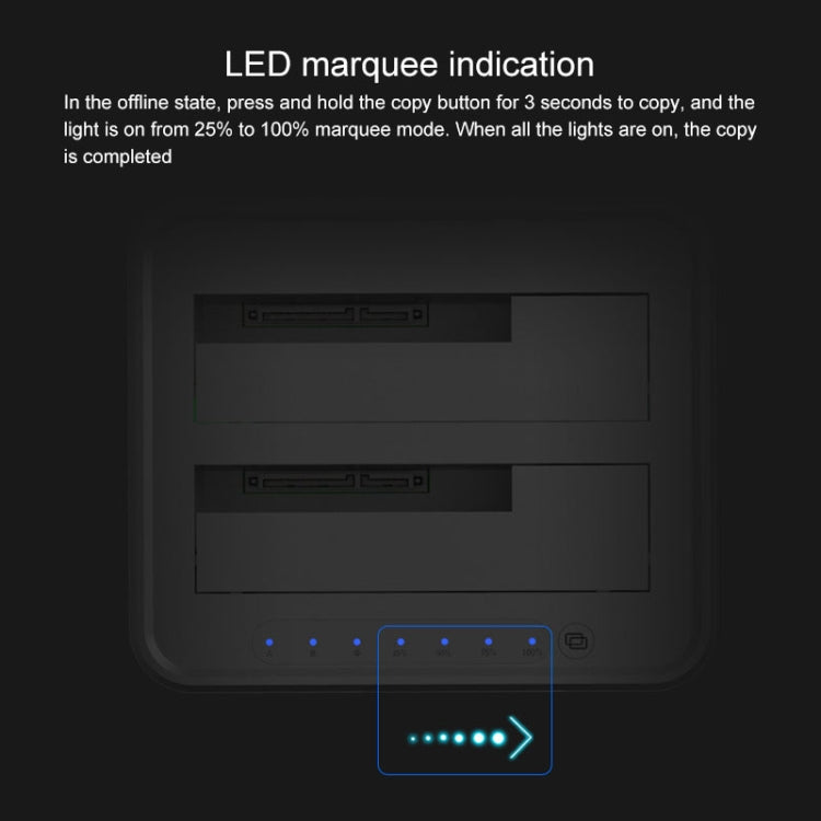 แท่นวางฮาร์ดไดรฟ์ Blueendless SATA USB 3.0 ขนาด 2.5 / 3.5 นิ้ว 2 ช่อง สำหรับคัดลอกออฟไลน์