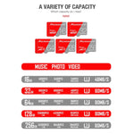 การ์ดความจำ MICRODATA 128GB Class10 สีแดงและเทา TF (Micro SD), 128GB