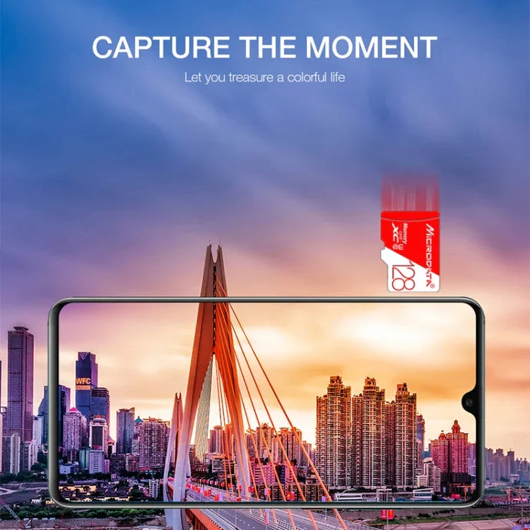 การ์ดหน่วยความจำ TF (Micro SD) ความเร็วสูง U1 สีแดงและขาว MICRODATA 32GB