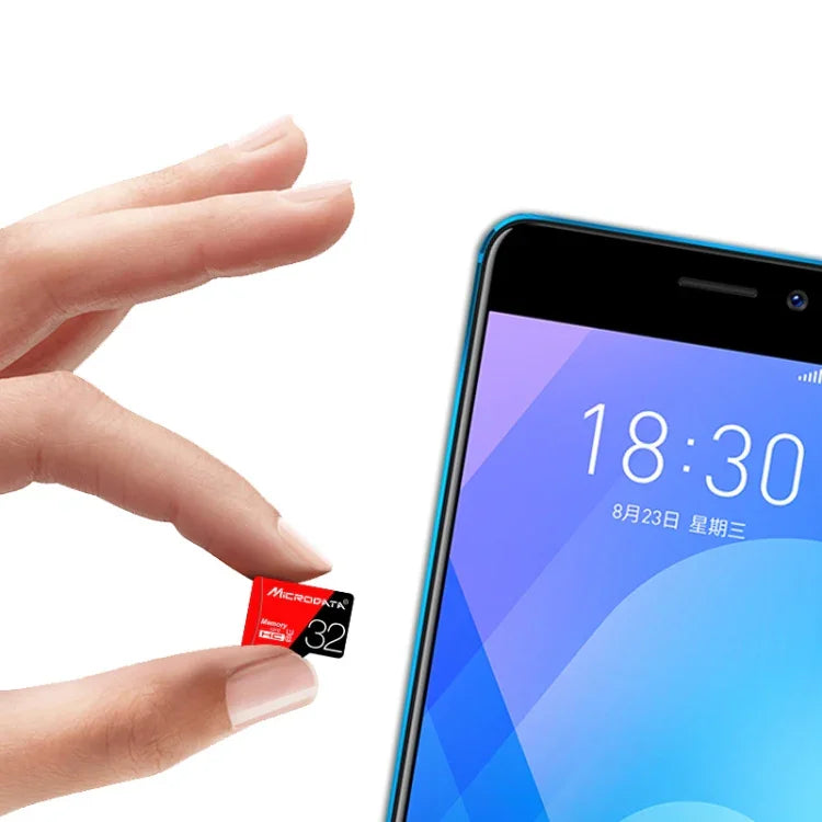 การ์ดหน่วยความจำ TF (Micro SD) ความเร็วสูง U3 สีแดงและดำ MICRODATA 64GB