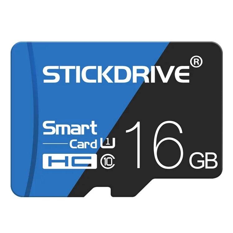 การ์ดหน่วยความจำ TF (Micro SD) ความเร็วสูง U1 สีน้ำเงินและดำ STICKDRIVE 16GB