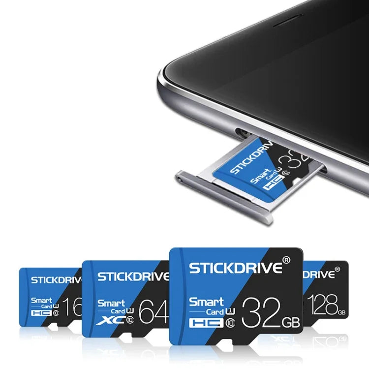 การ์ดหน่วยความจำ TF (Micro SD) ความเร็วสูง U1 สีน้ำเงินและดำ STICKDRIVE 32GB