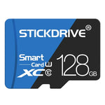การ์ดความจำ STICKDRIVE 128GB ความเร็วสูง U3 สีฟ้าและดำ TF (Micro SD), 128GB
