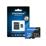การ์ดความจำ STICKDRIVE 128GB ความเร็วสูง U3 สีฟ้าและดำ TF (Micro SD), 128GB