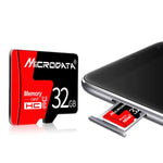 การ์ดความจำ MICRODATA 32GB U1 สีแดงและดำ TF (Micro SD), 32GB