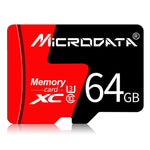 การ์ดหน่วยความจำ TF (Micro SD) U3 สีแดงและดำ MICRODATA 64GB