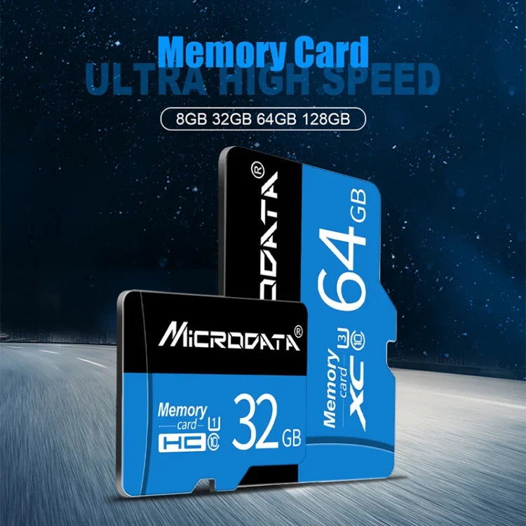 MICRODATA การ์ดหน่วยความจำ TF (Micro SD) 16GB U1 สีน้ำเงินและดำ, 16GB
