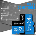 MICRODATA การ์ดหน่วยความจำ TF (Micro SD) 16GB U1 สีน้ำเงินและดำ, 16GB