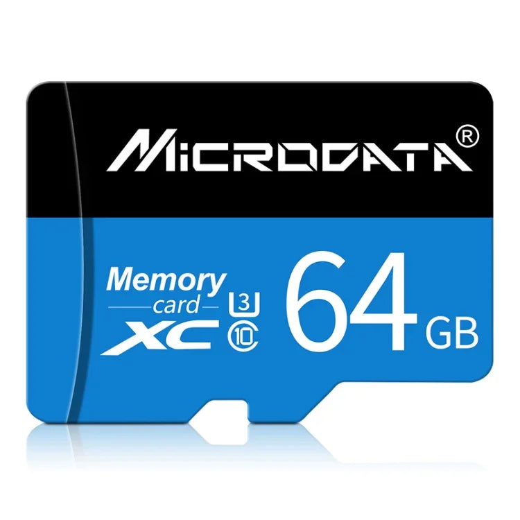 MICRODATA การ์ดหน่วยความจำ TF (Micro SD) 64GB U3 สีน้ำเงินและดำ, 64GB