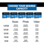 MICRODATA การ์ดหน่วยความจำ TF (Micro SD) 64GB U3 สีน้ำเงินและดำ, 64GB