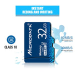 MICRODATA การ์ดหน่วยความจำ TF (Micro SD) 32GB U1 สีน้ำเงิน, 32GB