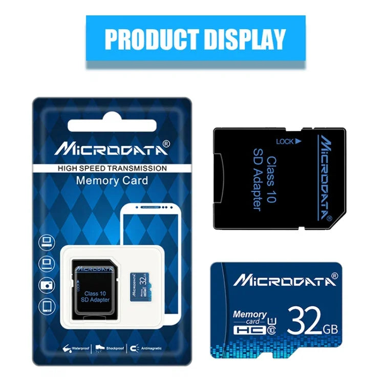MICRODATA การ์ดหน่วยความจำ TF (Micro SD) 32GB U1 สีน้ำเงิน, 32GB