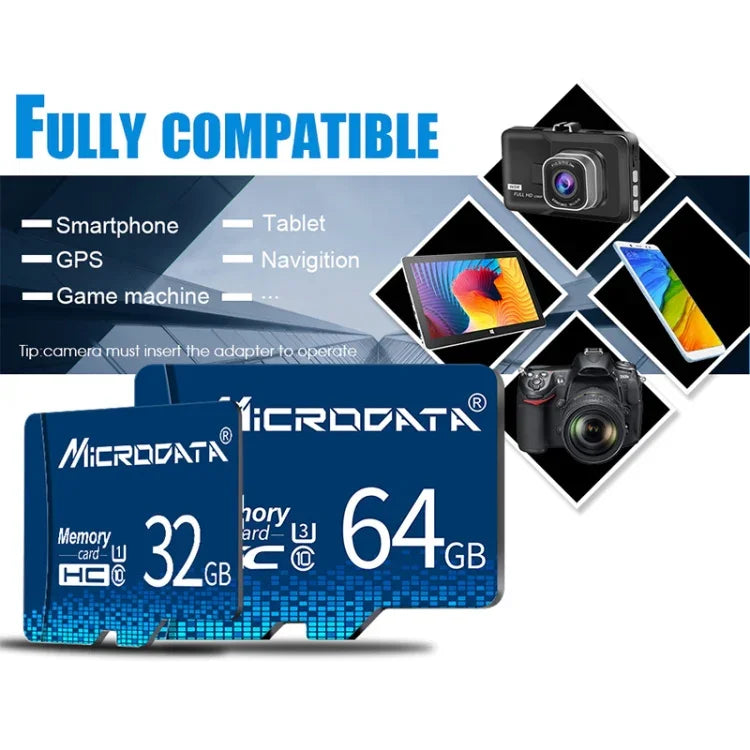 MICRODATA การ์ดหน่วยความจำ TF (Micro SD) 32GB U1 สีน้ำเงิน, 32GB