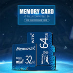 MICRODATA 64GB U3 Blue TF(Micro SD) Memory Card, 64GB