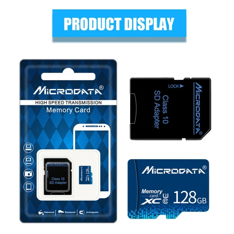 MICRODATA การ์ดหน่วยความจำ TF (Micro SD) 128GB U3 สีน้ำเงิน, 128GB