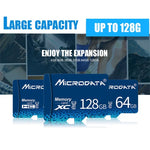 MICRODATA การ์ดหน่วยความจำ TF (Micro SD) 128GB U3 สีน้ำเงิน, 128GB