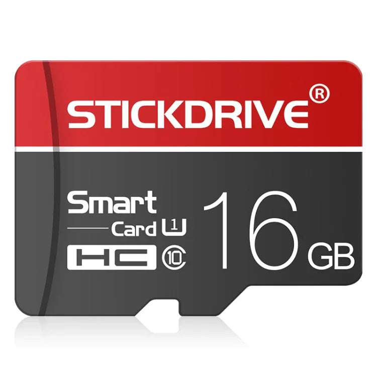 STICKDRIVE การ์ดหน่วยความจำ TF(Micro SD) 16GB U1 สีขาวเส้นแดงและดำ, 16GB