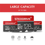 STICKDRIVE การ์ดหน่วยความจำ TF(Micro SD) 64GB U3 สีขาวเส้นแดงและดำ, 64GB